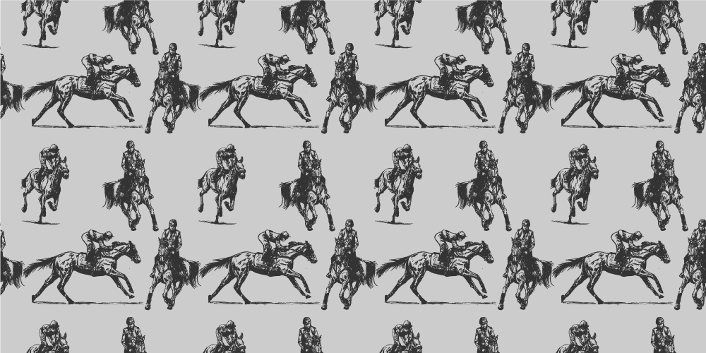 Gray western horses animal vinyl rug - TenStickers