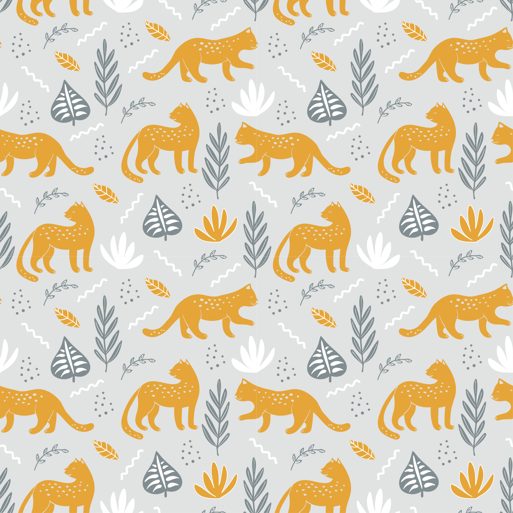 Animal vinyl rug with leopard walk light pattern - TenStickers