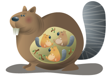 Squirrel mother animal vinyl rug - TenStickers