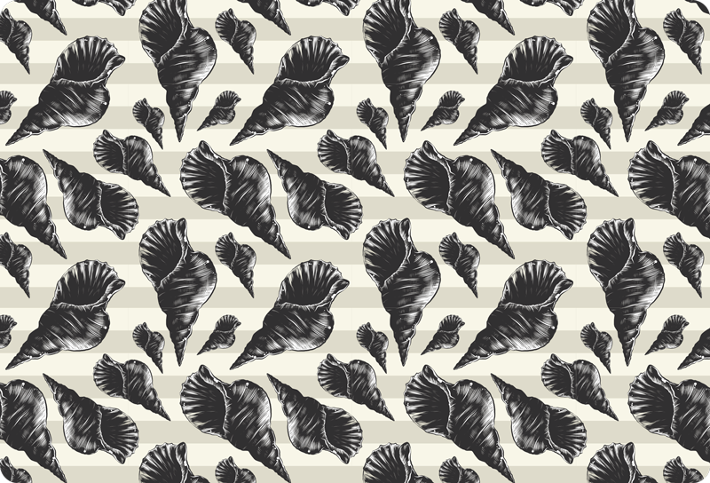Animal vinyl rug hand-drawn seashell vintage - TenStickers