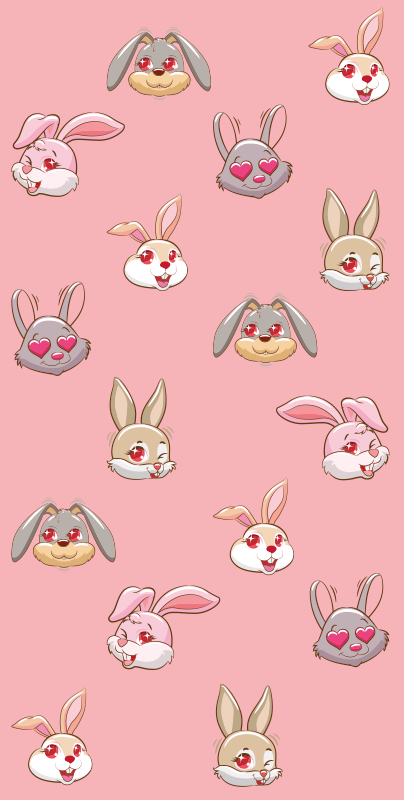 Animal vinyl rug rabbit clipart set - TenStickers