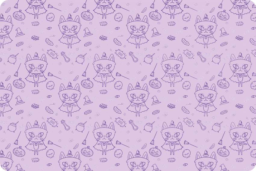 Witch cat cartoon animal vinyl rug - TenStickers