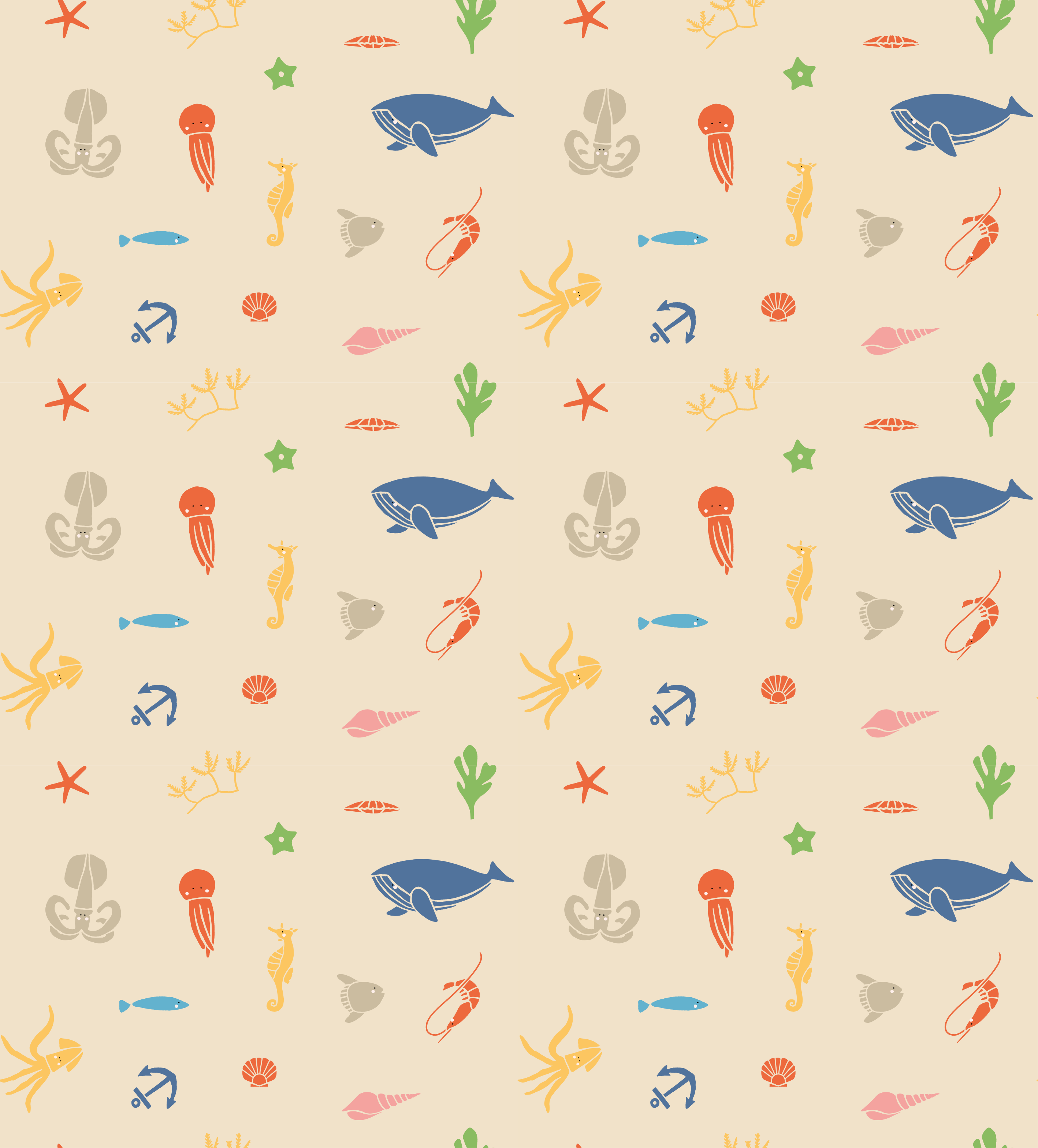 Animal vinyl rug with sea creatures design - TenStickers