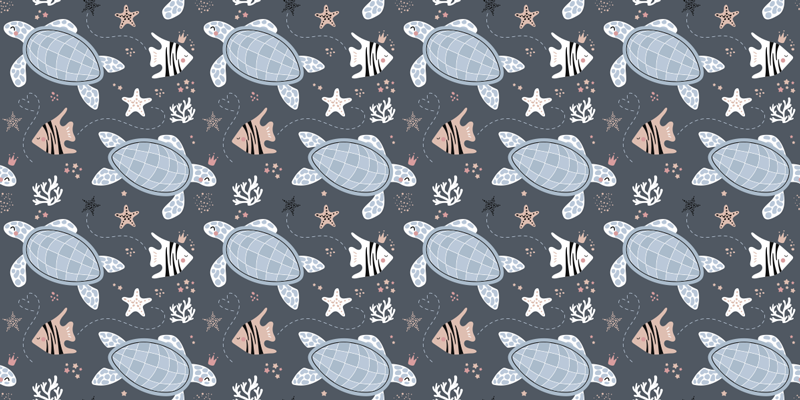 Animal vinyl rug with playful turtle design - TenStickers