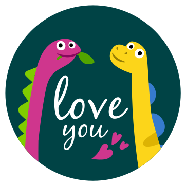 Animal vinyl rug cute dinosaur love - TenStickers