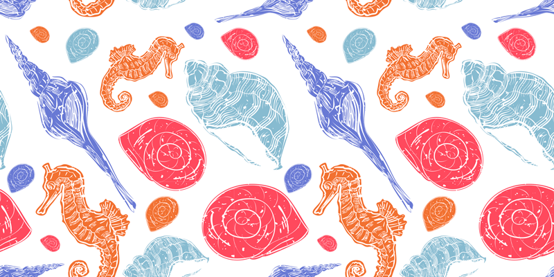 Colorful sea creatures animal vinyl rug - TenStickers