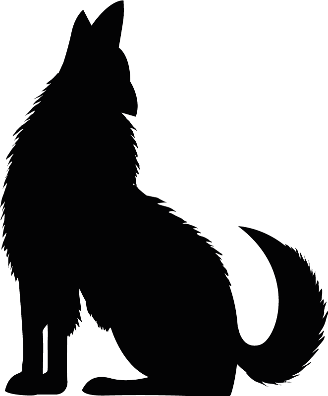 Animal vinyl rug sitting dog silhouette - TenStickers