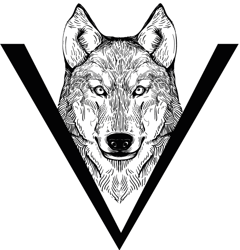 Wolf illustration animal vinyl rug - TenStickers