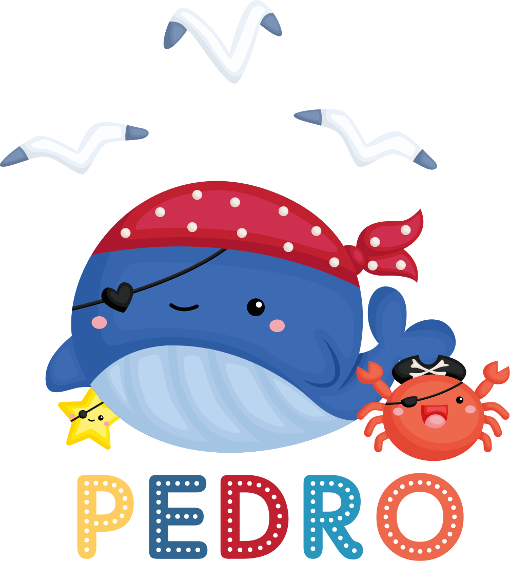 Cute pirate whale animal vinyl rug - TenStickers