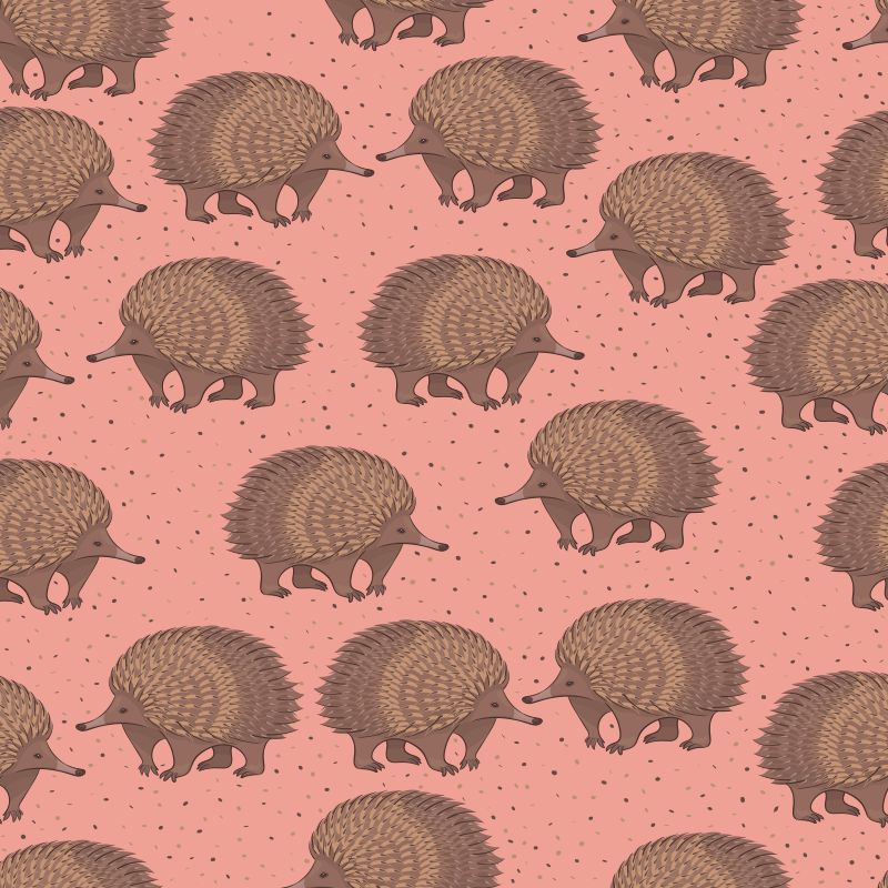 Animal vinyl rug hedgehog pattern design - TenStickers