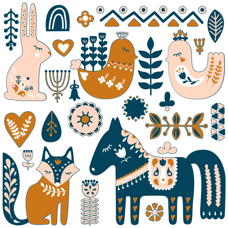 Animal vinyl rug with vibrant animal illustrations - TenStickers