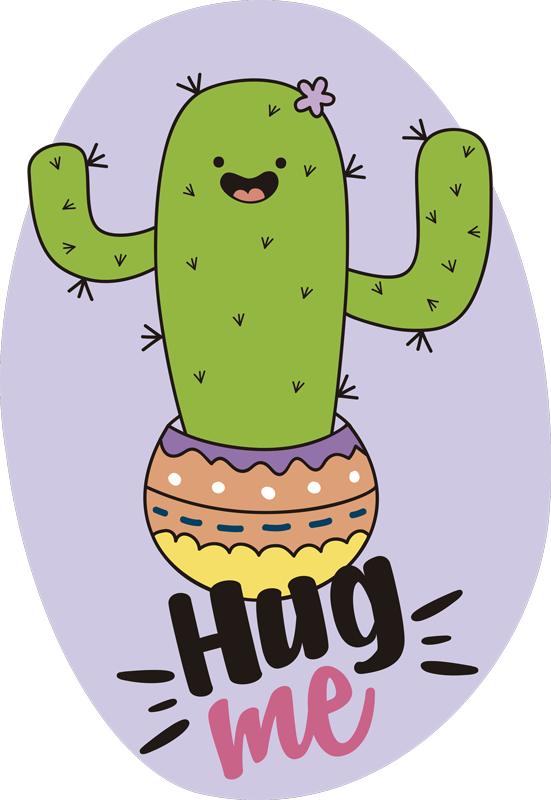Cactus embracing joy animal vinyl rug - TenStickers