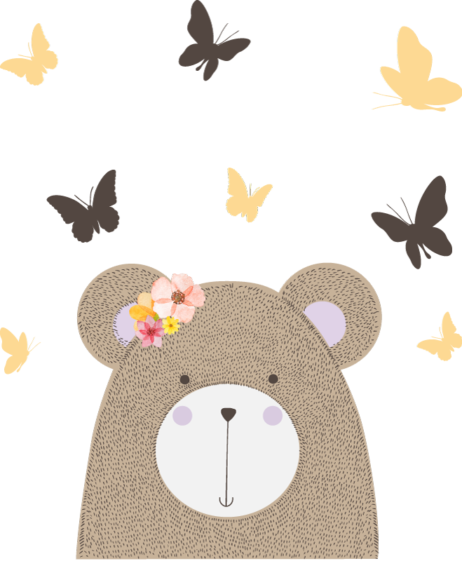 Animal vinyl rug with playful bear design - TenStickers