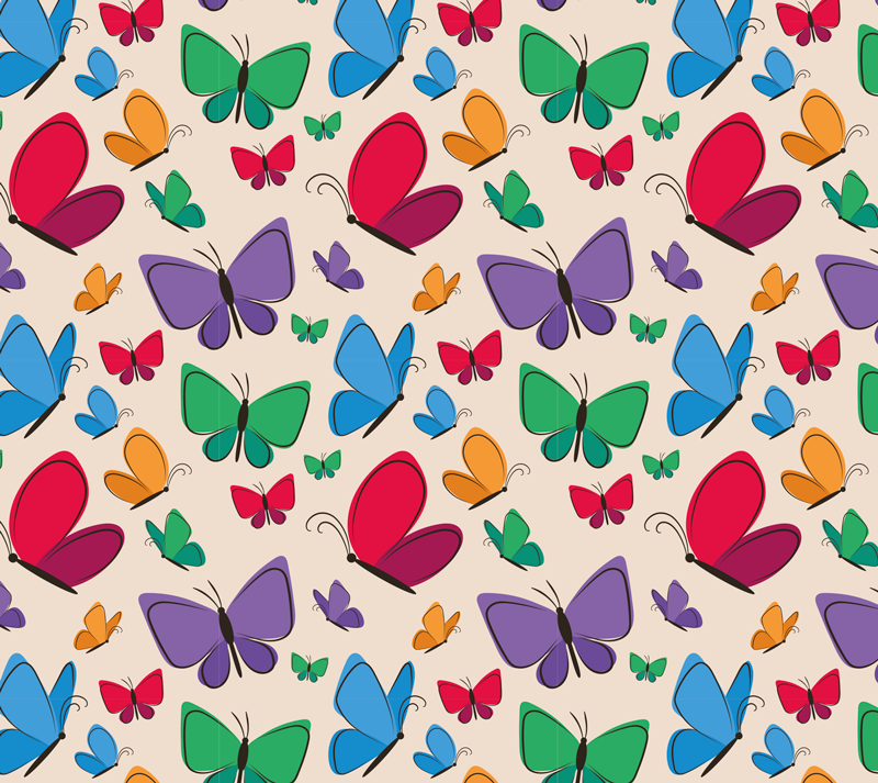Animal vinyl rug butterflies flying for kids - TenStickers