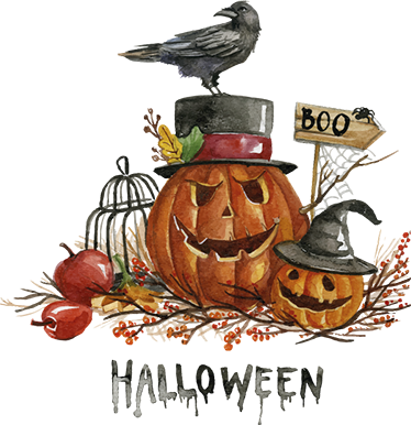 Halloween vinyl rug with scary pumpkins - TenStickers