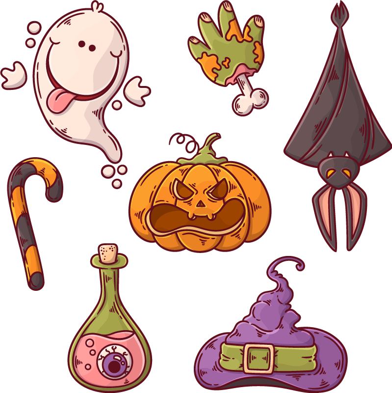 Halloween vinyl rug with spooky designs - TenStickers