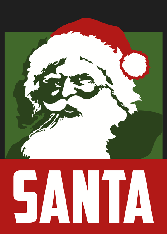Christmas vinyl rug realistic santa claus - TenStickers