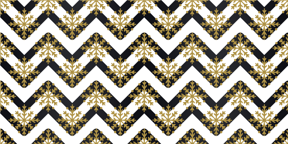 Christmas vinyl rug with golden snowflakes on stripes - TenStickers