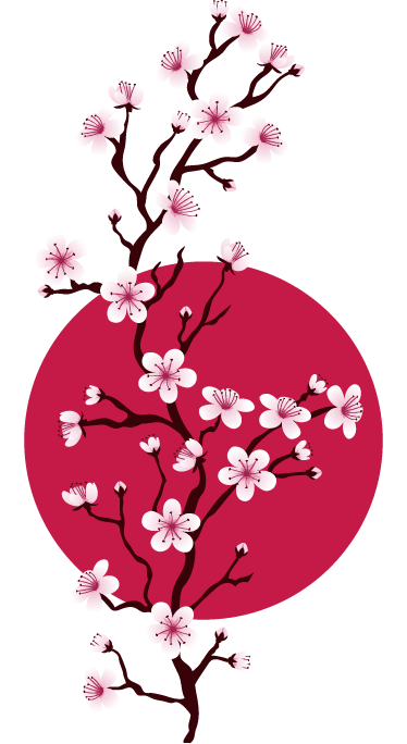 Floral vinyl rug japanese cherry tree branches - TenStickers