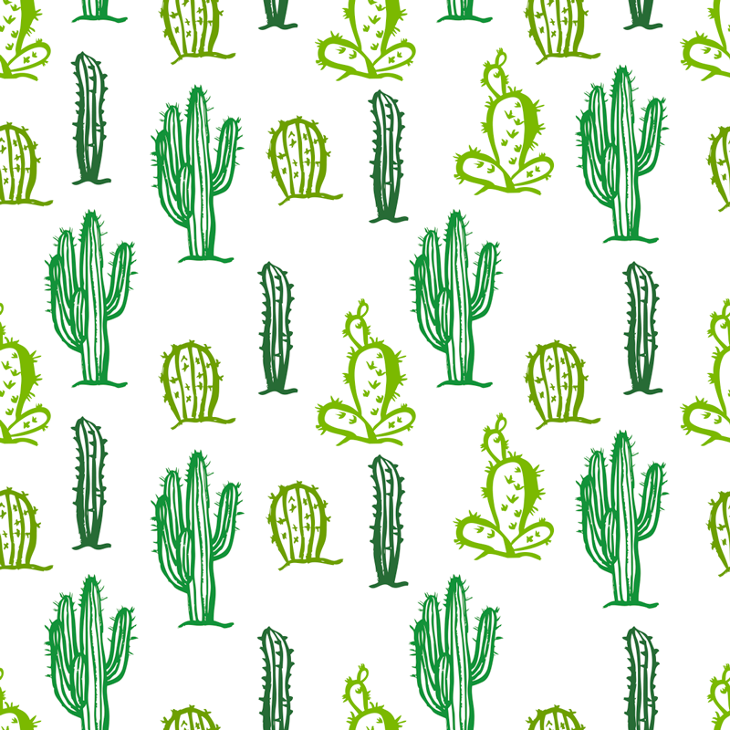 Floral vinyl rug in green cactus design - TenStickers