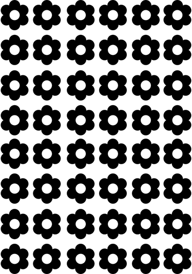 Floral vinyl rug flower drawing sticker sheet - TenStickers