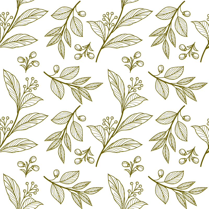 Floral vinyl rug with botanical leaf pattern - TenStickers