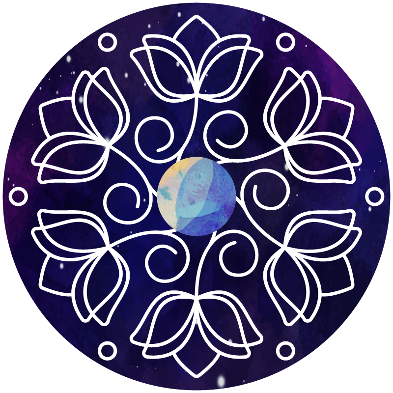 Floral vinyl rug lotus blossom pattern design - TenStickers