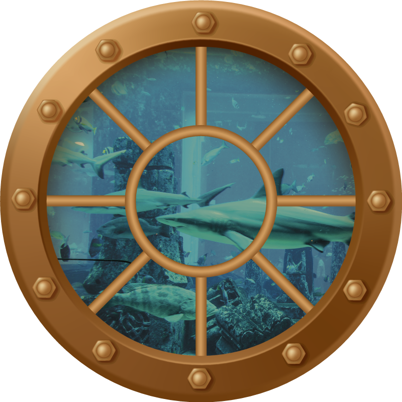 Floral vinyl rug underwater view portal - TenStickers