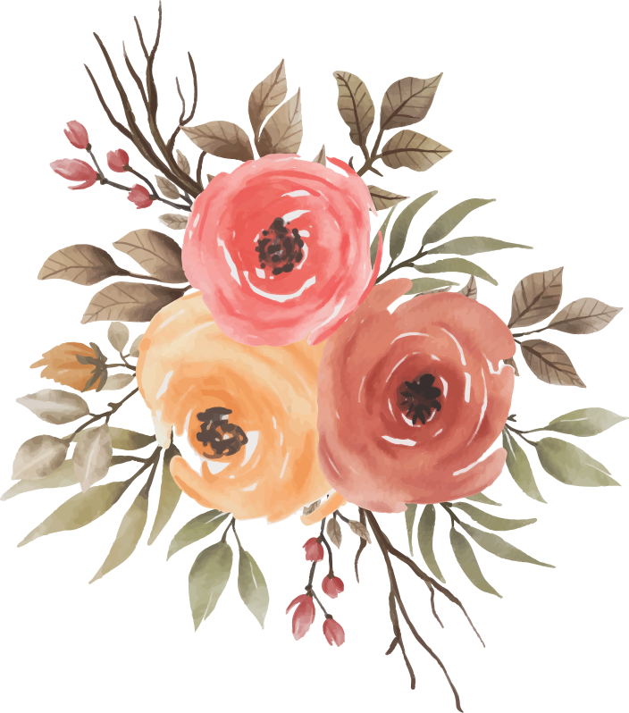 Floral vinyl rug delightful blossom arrangement - TenStickers