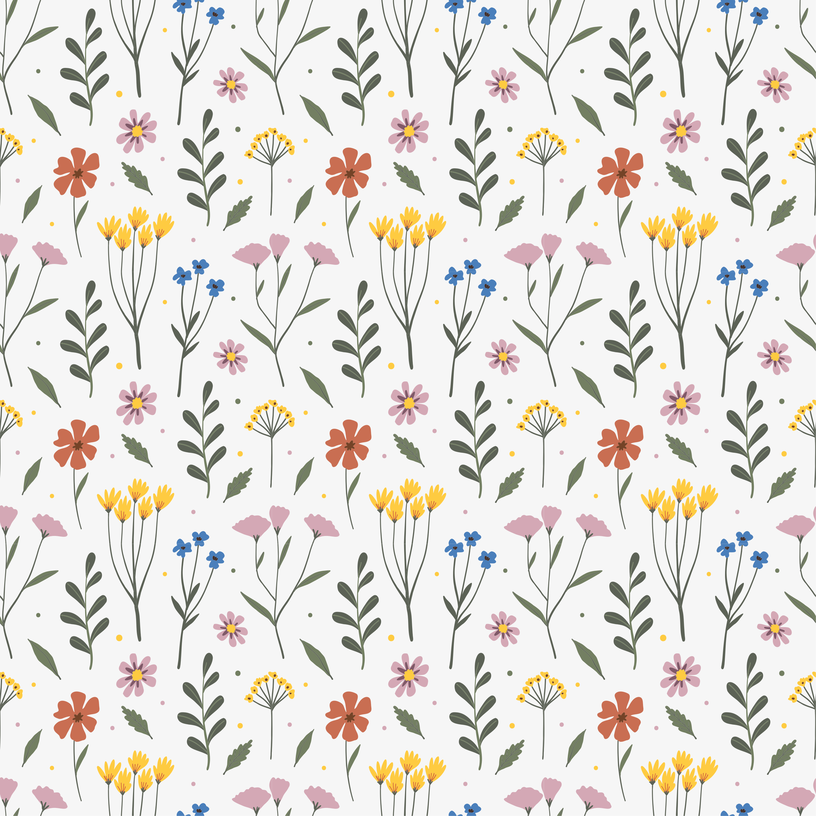 Floral vinyl rug with garden multicolor flower pattern - TenStickers
