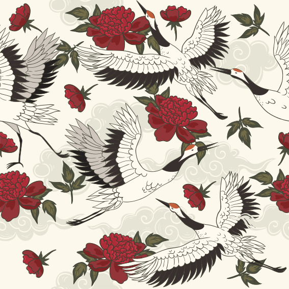 Calming earth tones floral vinyl rug - TenStickers