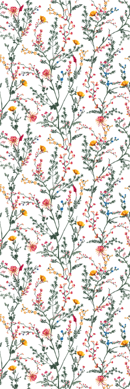 Floral vinyl rug in a sleek minimal garden - TenStickers