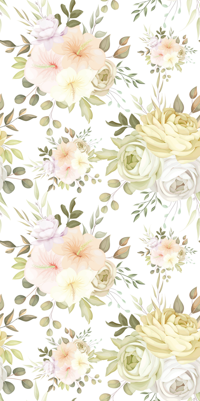 Floral vinyl rug with beautiful seamless pattern - TenStickers