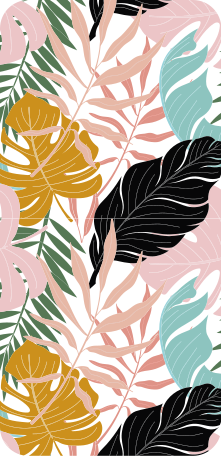 Floral vinyl rug with vibrant abstract blooms - TenStickers