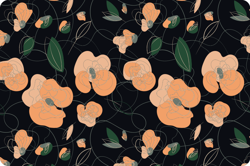 Floral vinyl rug with dark vivid flora and fauna pattern - TenStickers