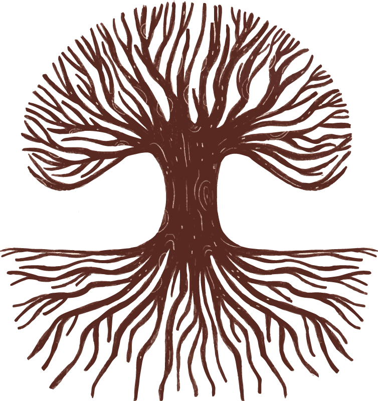 Floral vinyl rug tree of life deep roots - TenStickers