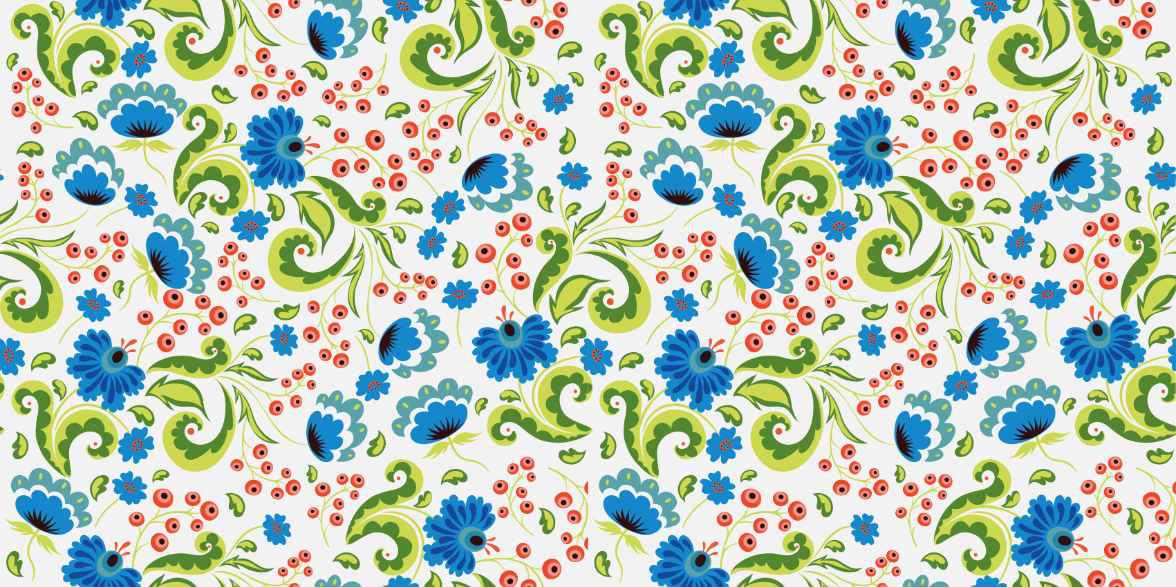 Floral vinyl rug with green and blue flowers all over - TenStickers