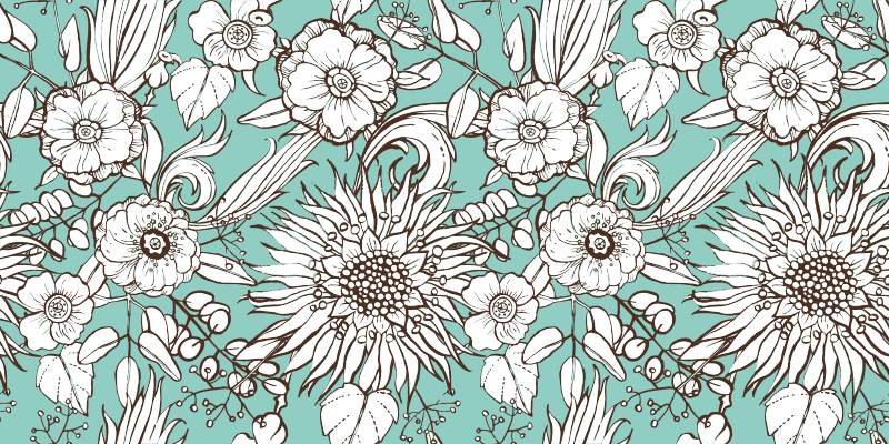 Floral vinyl rug with sunflower design - TenStickers