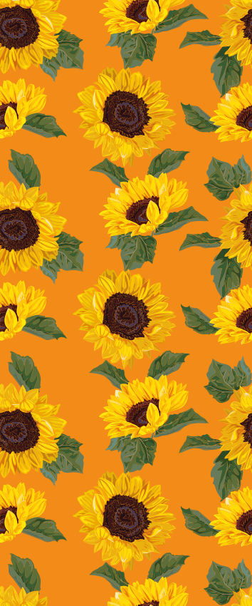 Floral vinyl rug with orange sunflower design - TenStickers