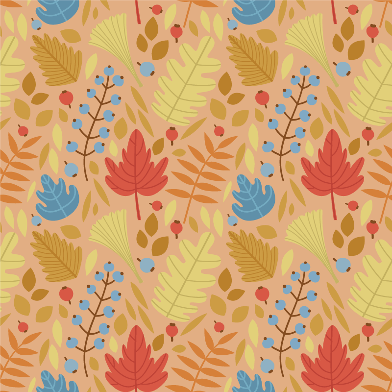 Floral vinyl rug with cute autumn leaves design - TenStickers
