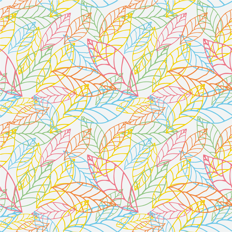 Floral vinyl rug with neon leaves design - TenStickers