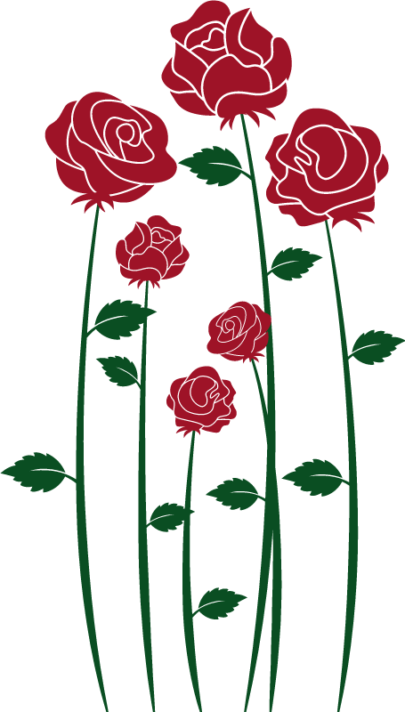 Dining room vinyl rug with red roses design - TenStickers