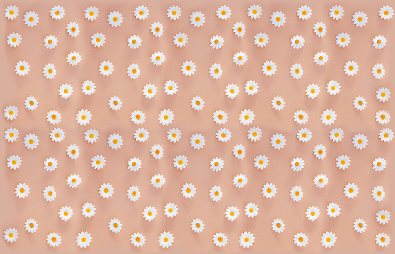 Flower vinyl rug with modern daisy design - TenStickers
