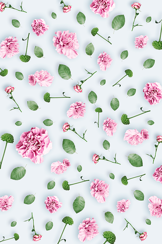 Flower vinyl rug with floral designs - TenStickers