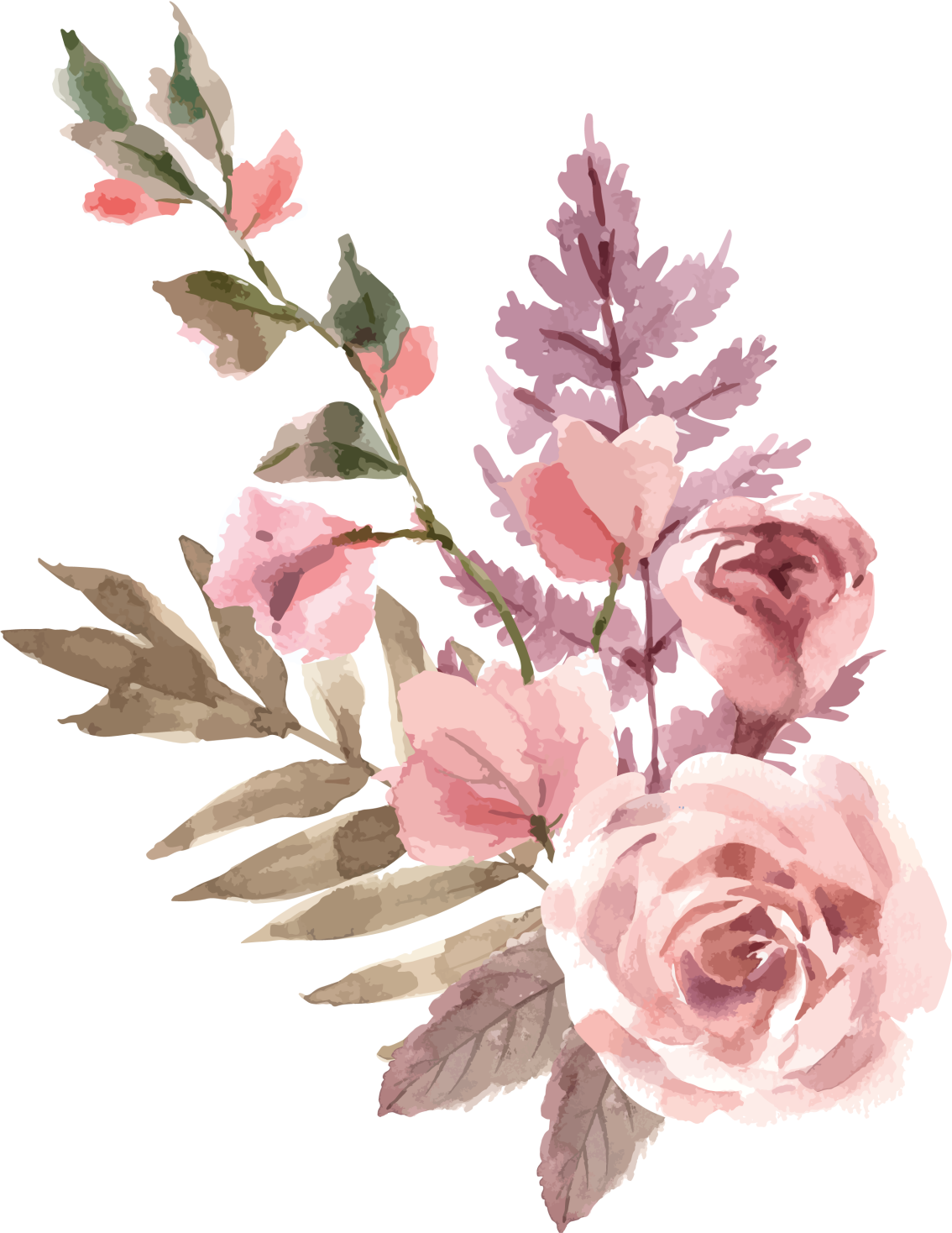Flower vinyl rug watercolor floral design - TenStickers