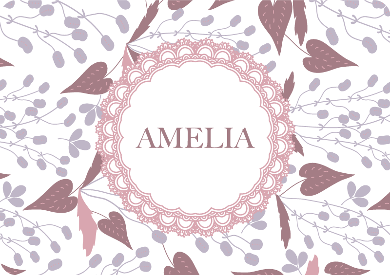 Flower vinyl rug pastel vintage floral design - TenStickers