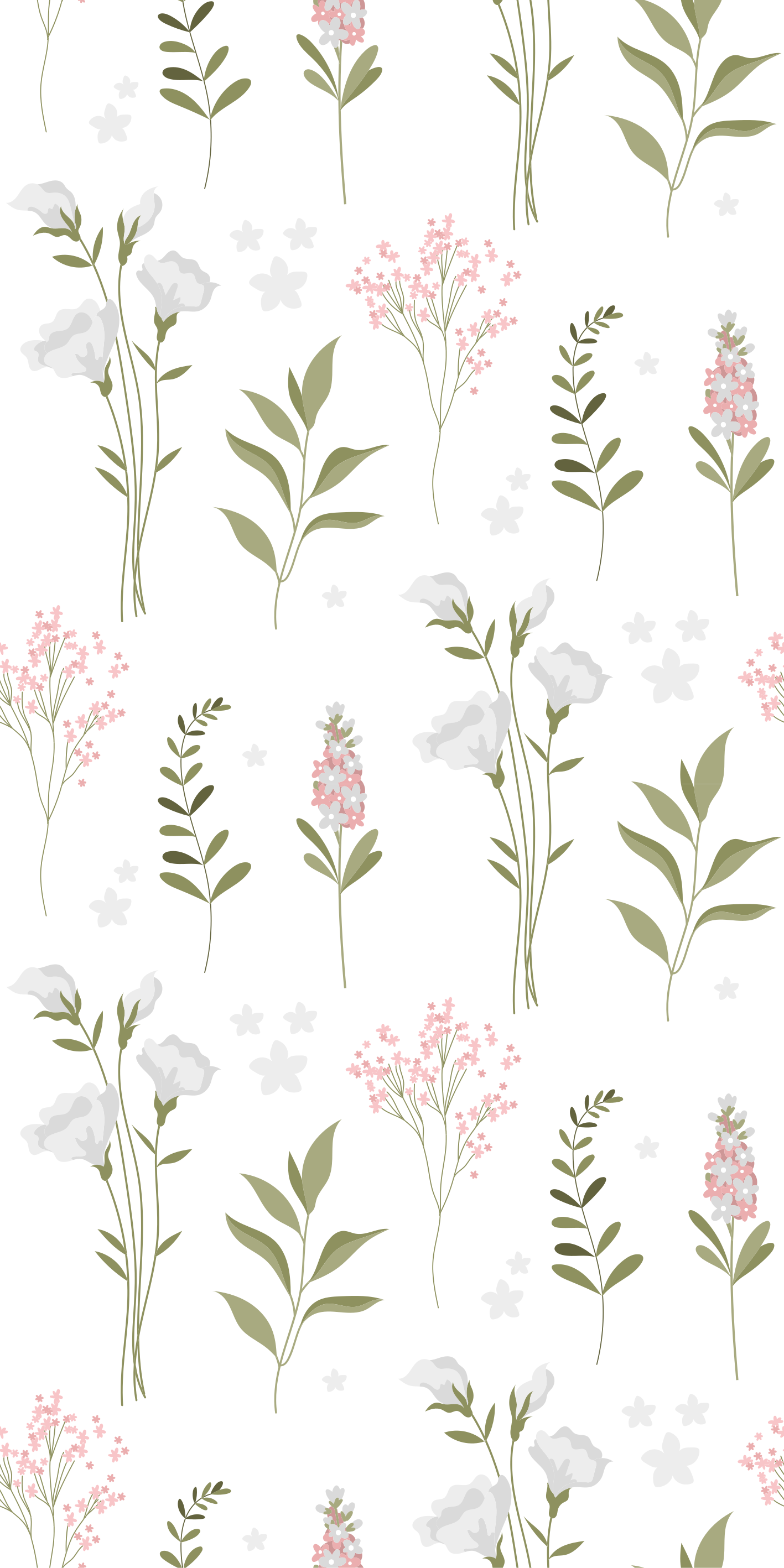 Flower vinyl rug with minimal wildflower design - TenStickers