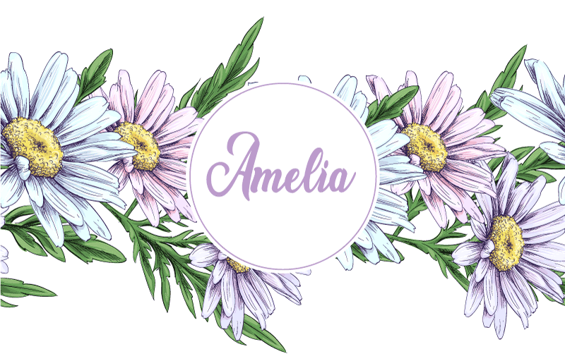 Floral vinyl rug with personalized daisy design - TenStickers