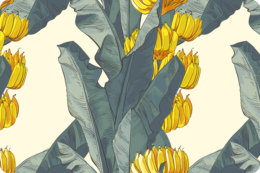 Floral vinyl rug with banana tree design - TenStickers