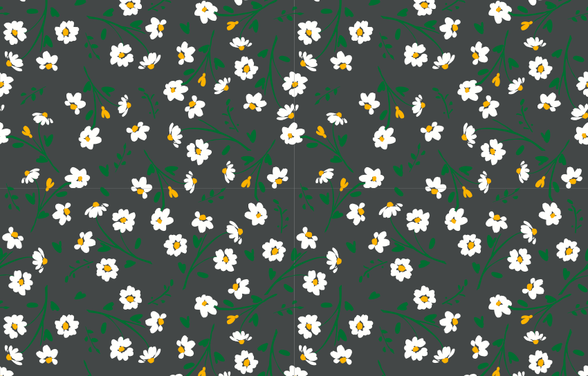 Floral vinyl rug daisy flower on grey background - TenStickers